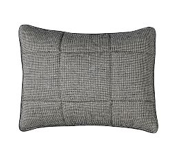 Open Box: European Flax Linen Waffle Comforter Sham, Standard, Set of 2 - Ebony