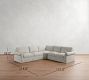 PB Comfort Roll Arm Slipcovered 3-Piece L-Shaped Wedge Sleeper Sectional (121")