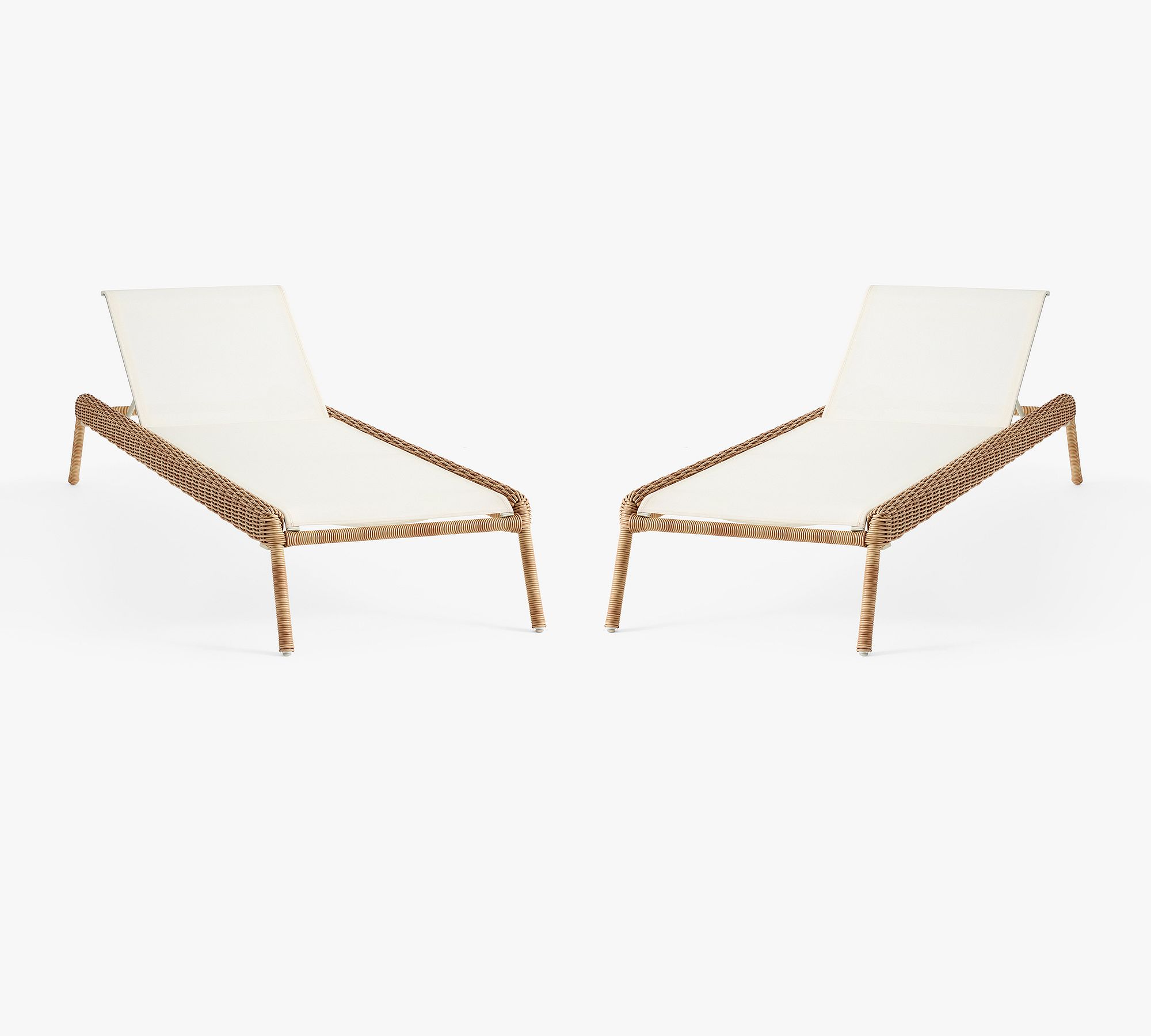 Huntington Mesh Stackable Outdoor Single Chaise Lounge, Set of 2