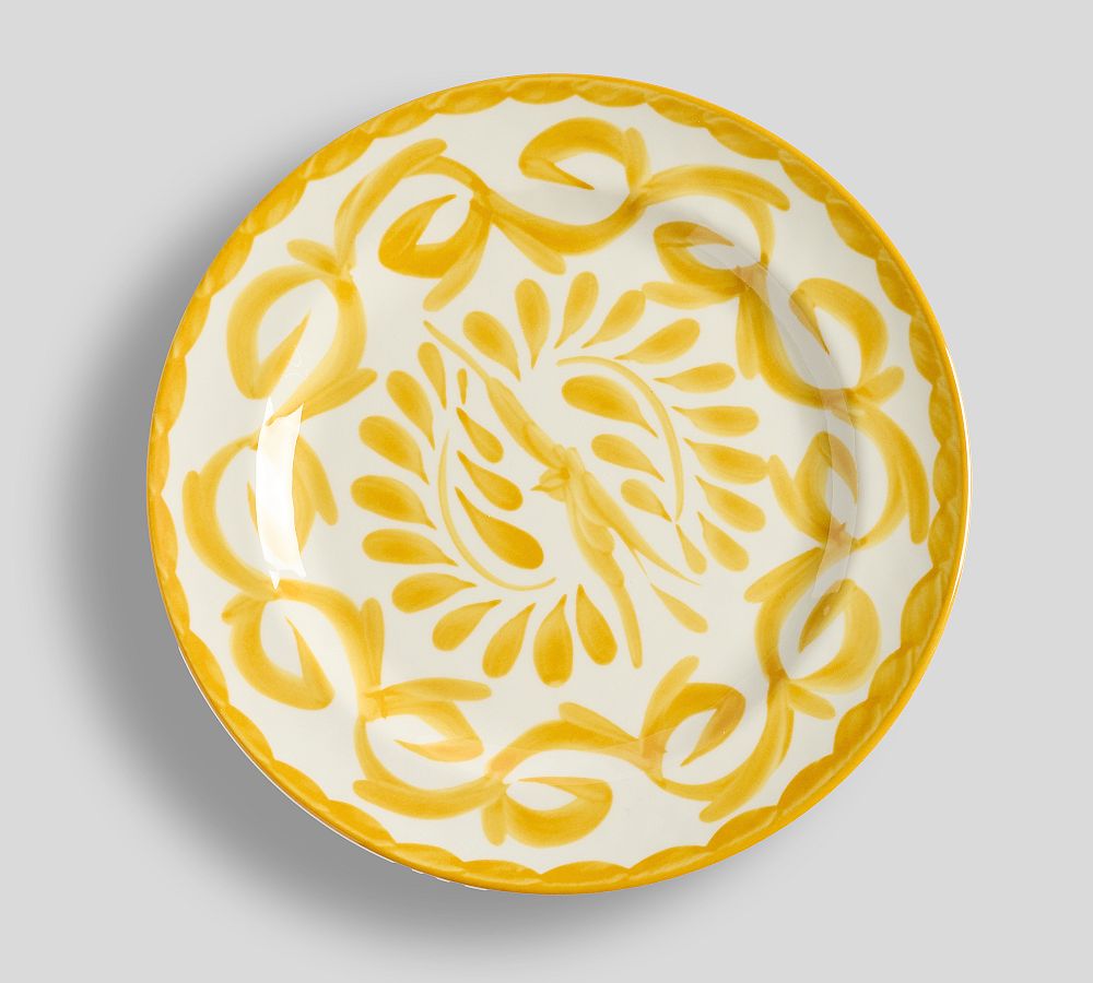 Puebla Outdoor Melamine Salad Plates - Set of 4 - Set of 4 - Yellow