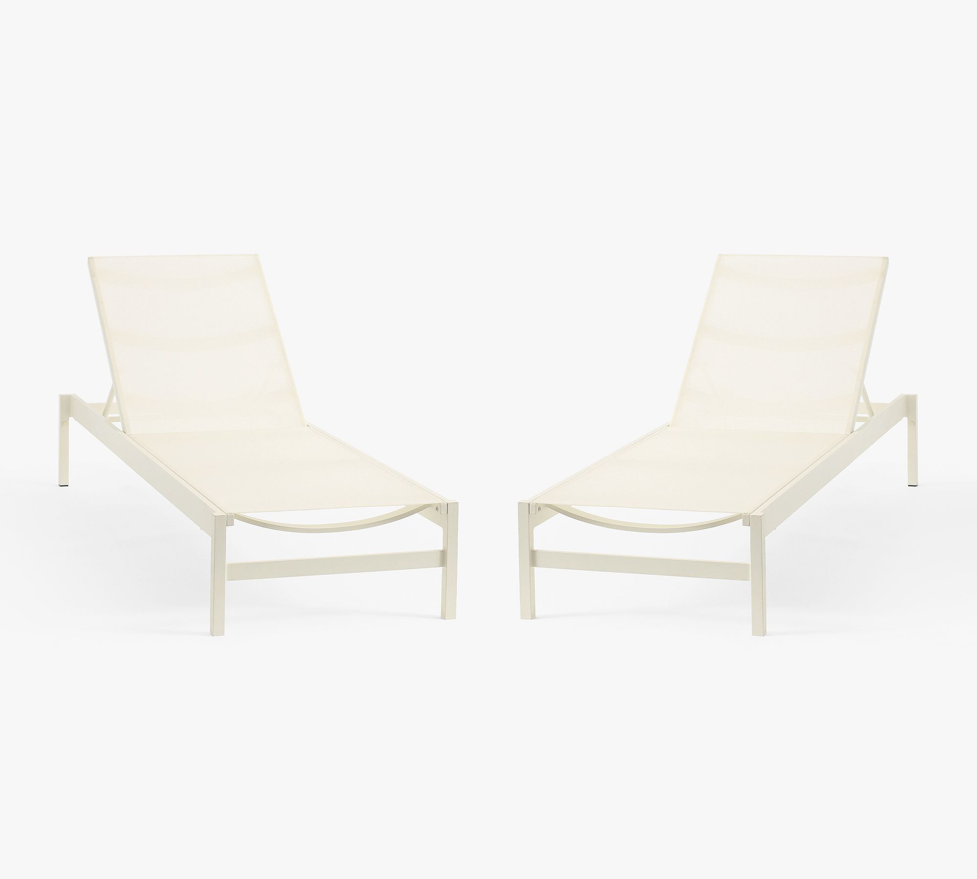 Fiji Metal &amp; Mesh Stackable Outdoor Single Chaise Lounge, Set of 2 - thumbnail 2