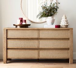 Marina Cane 6-Drawer Dresser (66")