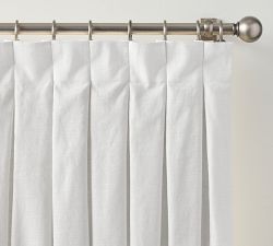Emery Linen Inverted Box Pleat Blackout Curtain