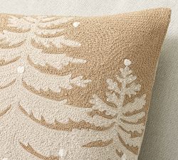 Frosted Tree Embroidered Pillow Cover