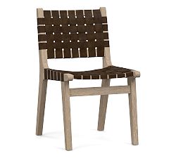 Open Box: Fenton Woven Leather Dining Chair - Vintage Cocoa, Seadrift