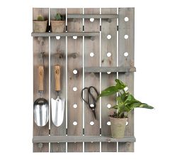 Belsay Outdoor Wooden Pegboard with Shelves
