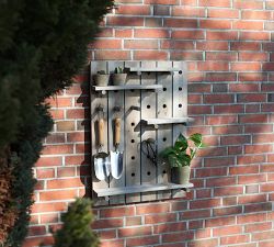 Belsay Outdoor Wooden Pegboard with Shelves