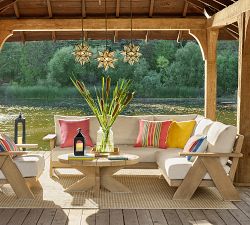 Modern Farmhouse Round Outdoor Coffee Table (40")