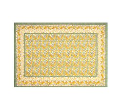 Open Box: Citron Block Print Cotton Tablecloth, 71" x 106" - Green/Yellow