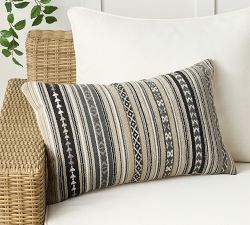 Pasadena Striped Outdoor Lumbar Pillow - Thumbnail 5