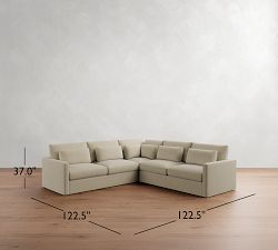 Westwood Slim Arm Deep Seat 3-Piece L-Shaped Sectional (119")