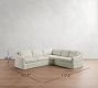 York Slope Arm Slipcovered 3-Piece L-Shaped Wedge Sleeper Sectional (117")