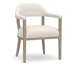 Open Box: Windom Upholstered Dining Chair - Ivory, Performance Heathered Tweed with Seadrift Finish