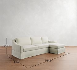York Slope Arm Slipcovered Chaise Sectional (84"&ndash;114")