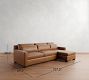 York Square Arm Deep Seat Leather Chaise Sectional (87"&ndash;117")