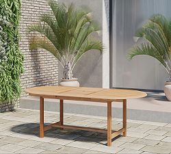 Nassau Oval Teak Extending Outdoor Dining Table (71"-95")