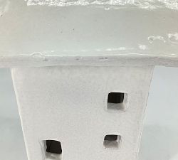 Open Box: Handcrafted Ceramic Christmas Village House, XL - White