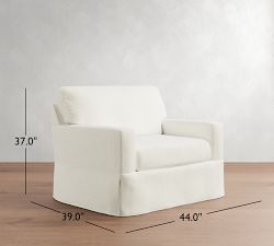 Buchanan Modern Square Arm Slipcovered Chair and a Half