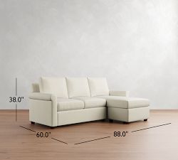 Cameron Modern Roll Arm Reversible Sleeper Chaise Sectional (88")