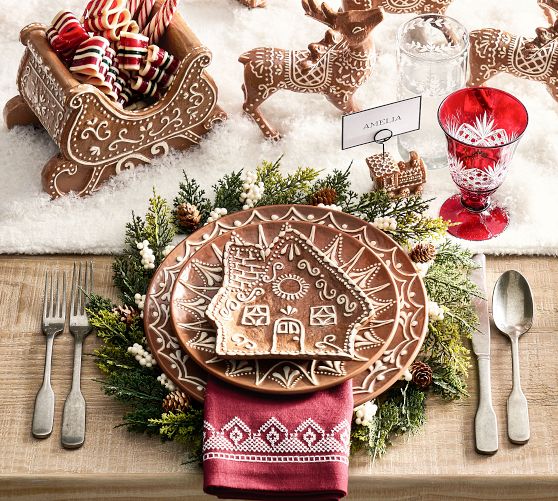 pottery barn ジンジャーブレッドハウス　ビッグプレート The Gingerbread Shop | Pottery Barn
