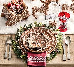 Gingerbread House Stoneware Appetizer Plates - Set of 4