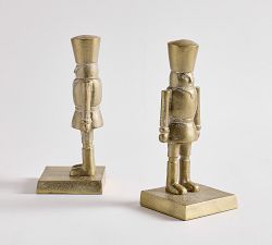 Gold Nutcracker Bookends - Set of 2