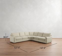 Pearce Square Arm 5-Piece Curved Wedge Sectional (127")