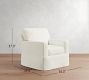 Buchanan Modern Square Arm Slipcovered Swivel Chair