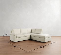 Cameron Modern Roll Arm 3-Piece Bumper Sectional (100")
