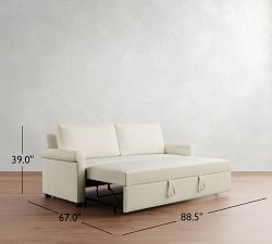 Cameron Modern Roll Arm Trundle Sleeper Sofa - Thumbnail 4