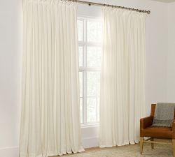 Emery Linen Inverted Box Pleat Blackout Curtain