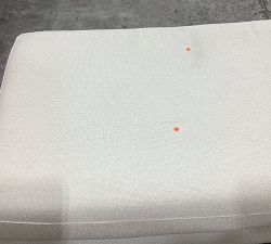 Open Box: Cameron Modern Square Arm Ottoman and a Half - Performance Boucle Ivory, Bourbon Finish Legs