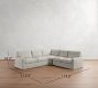 PB Comfort Square Arm Slipcovered 3-Piece L-Shaped Wedge Sleeper Sectional (119")