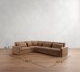 Westwood Square Arm Deep Seat Leather 4-Piece Curved Wedge Sectional (151")