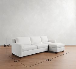 York Square Arm Chaise Sectional (84"&ndash;114")