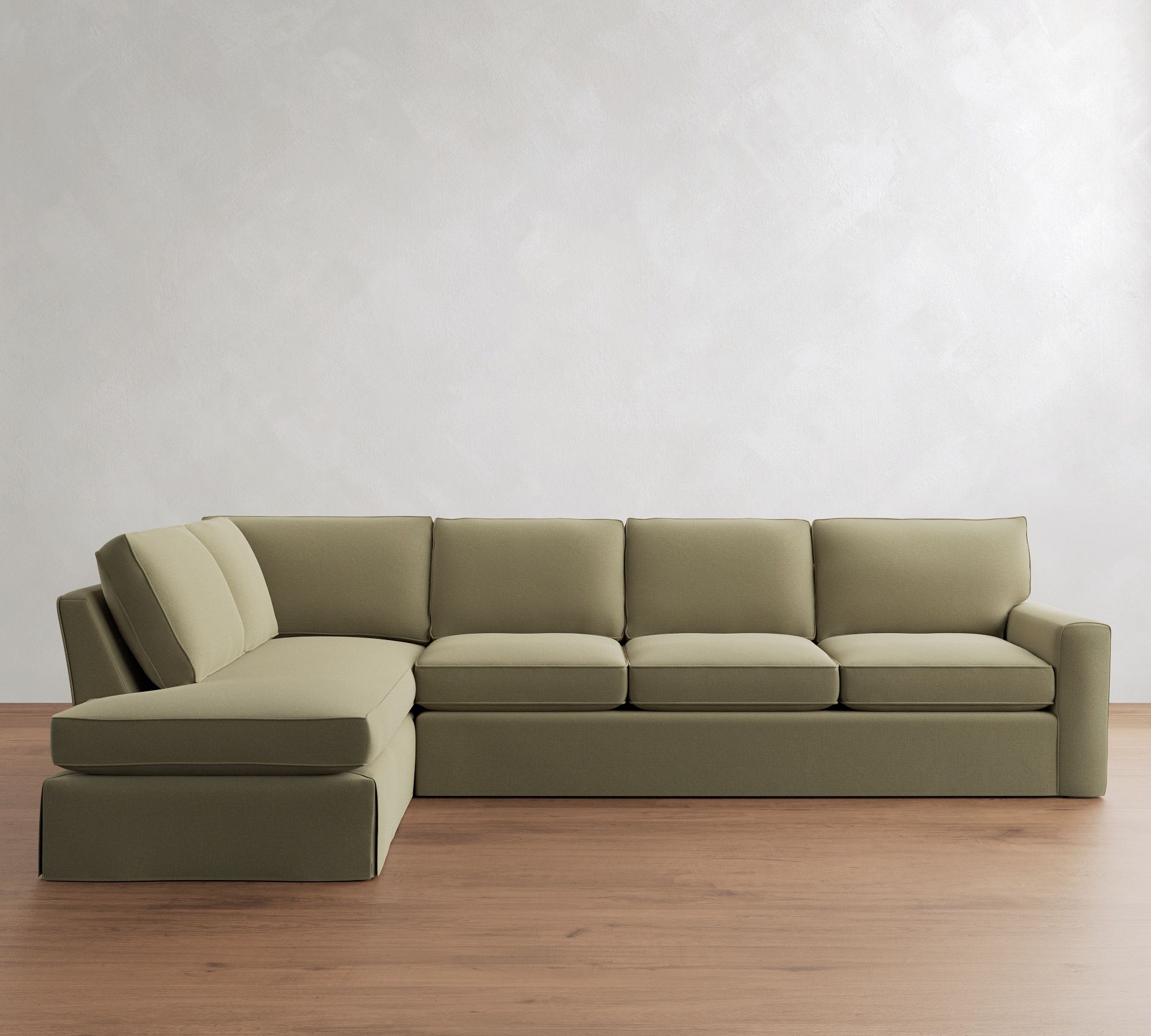 Pearce Square Arm Slipcovered Return Bumper Sectional (110"&ndash;140") - thumbnail 5