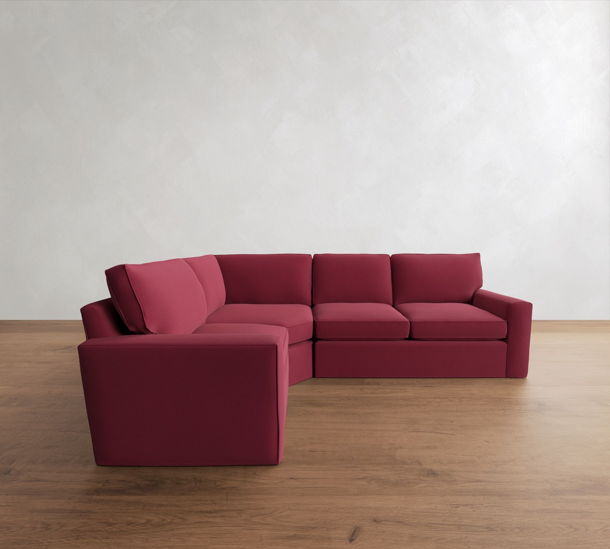 Pearce Square Arm Slipcovered 3-Piece Wedge Sectional (118"&ndash;126.5")