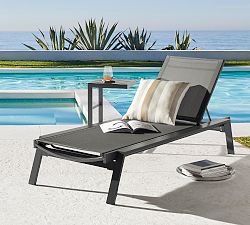 Indio Metal &amp; Mesh Stackable Outdoor Single Chaise Lounge, Set of 2