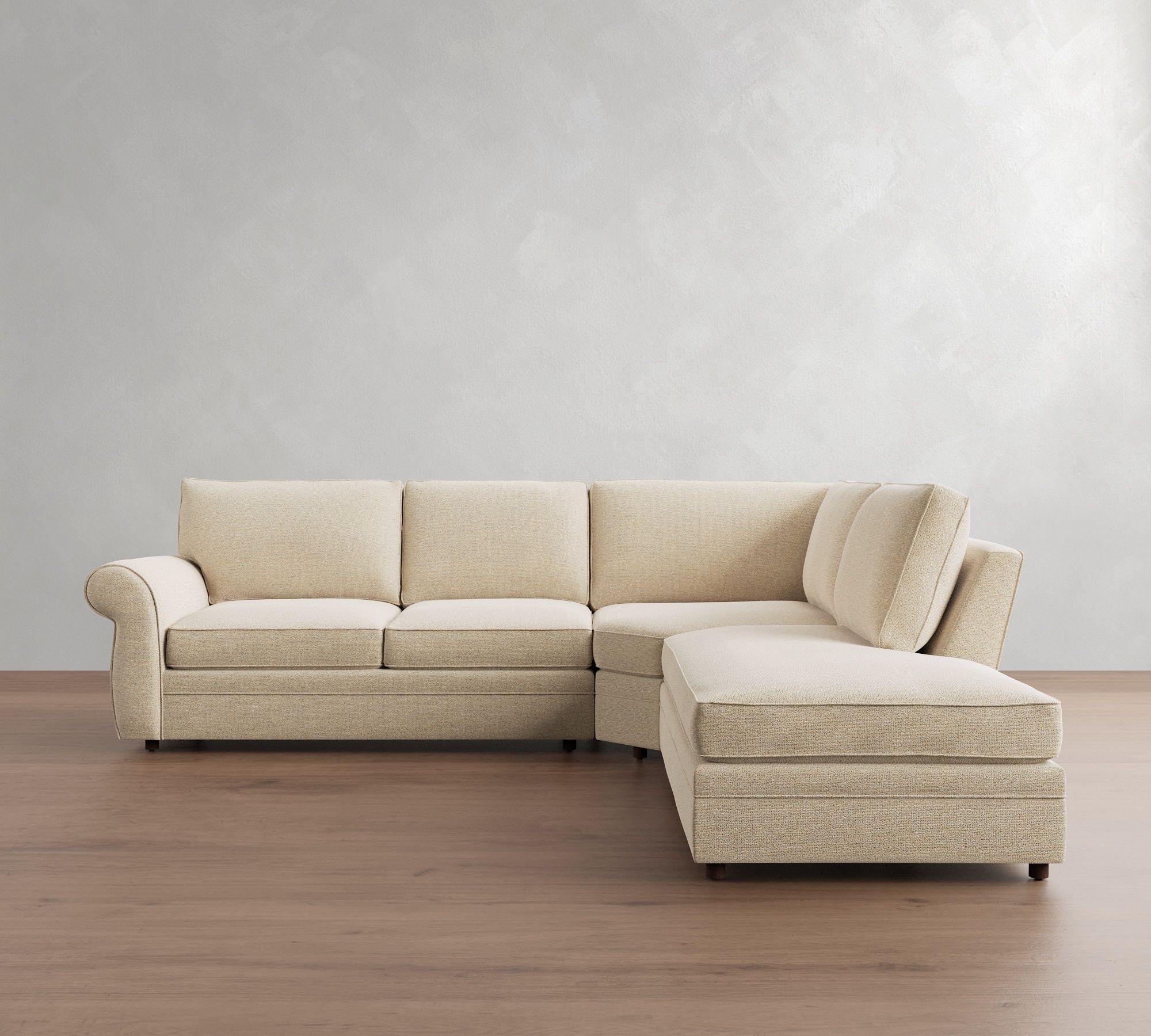 Pearce Roll Arm 3-Piece Bumper Sectional (122")