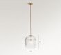Cooper Ribbed Glass Pendant (10"-14")