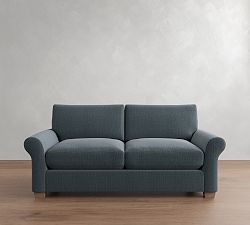 Open Box: PB Comfort Modern Roll Arm Sofa (82"), 2x2, Memory Foam Cushions - Performance Casual Chenille Slate, Seadrift