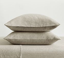 Open Box: Belgian Flax Linen Classic Pillowcases, Standard, Set of 2 - Bamboo
