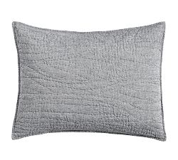 Open Box: Belgian Flax Linen Handcrafted Quilted Sham, Standard, Set of 2 - Marina