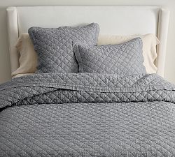 Open Box: Belgian Flax Linen Diamond Quilt, Full/Queen - Marina