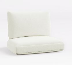 Cushion Only: Woodside Outdoor Dining Armchair; High Performance Heathered Canvas, White