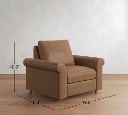 Westwood Roll Arm Leather Power Recliner