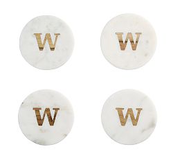 Open Box: Alphabet Marble &amp; Wood Coasters, Set of 4 - W