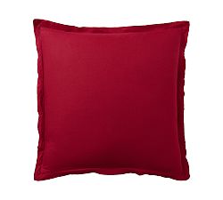 Open Box: Belgian Flax Linen Double Flange Sham, Euro, Set of 2 - Red Berry