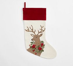 Open Box: Holiday Icons Crewel Stocking, Medium - Deer