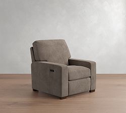 Open Box: Turner Square Arm Leather Power Recliner - Gravel Pewter